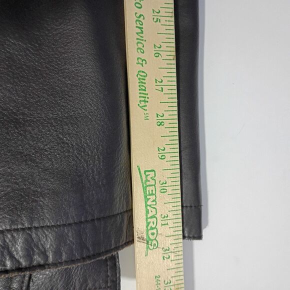 Eddie Bauer Men's Dark Brown Leather Jacket Coat Long Length Button Up M - Picture 11 of 11